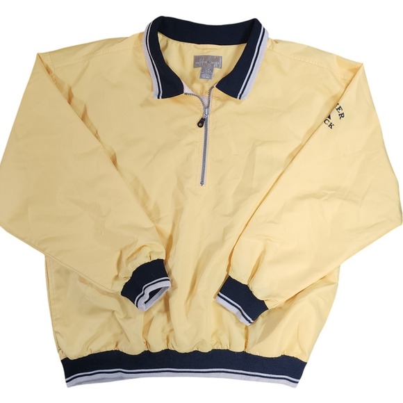 Cutter & Buck Jackets & Blazers - Cutter Buck Womens Yellow Windbreaker Pullover Golf Jacket Quarter Zip Size L